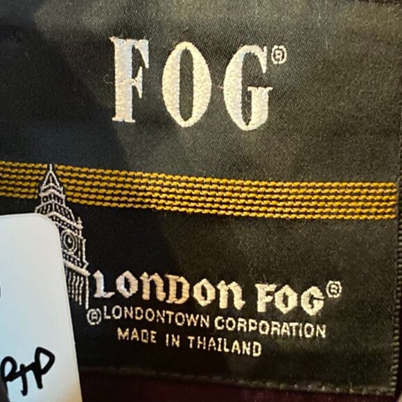 London Fog Black Double Breasted Trench Coat Removable Lining Size 40 - Picture 4 of 8